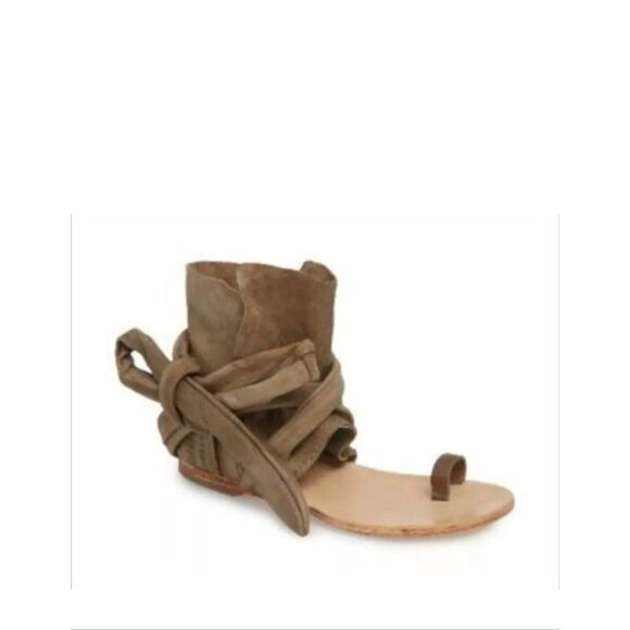 Free People Delaney Gladiator Leather Boot Sandals Size 38 7.5 shoes - Picture 2 of 8